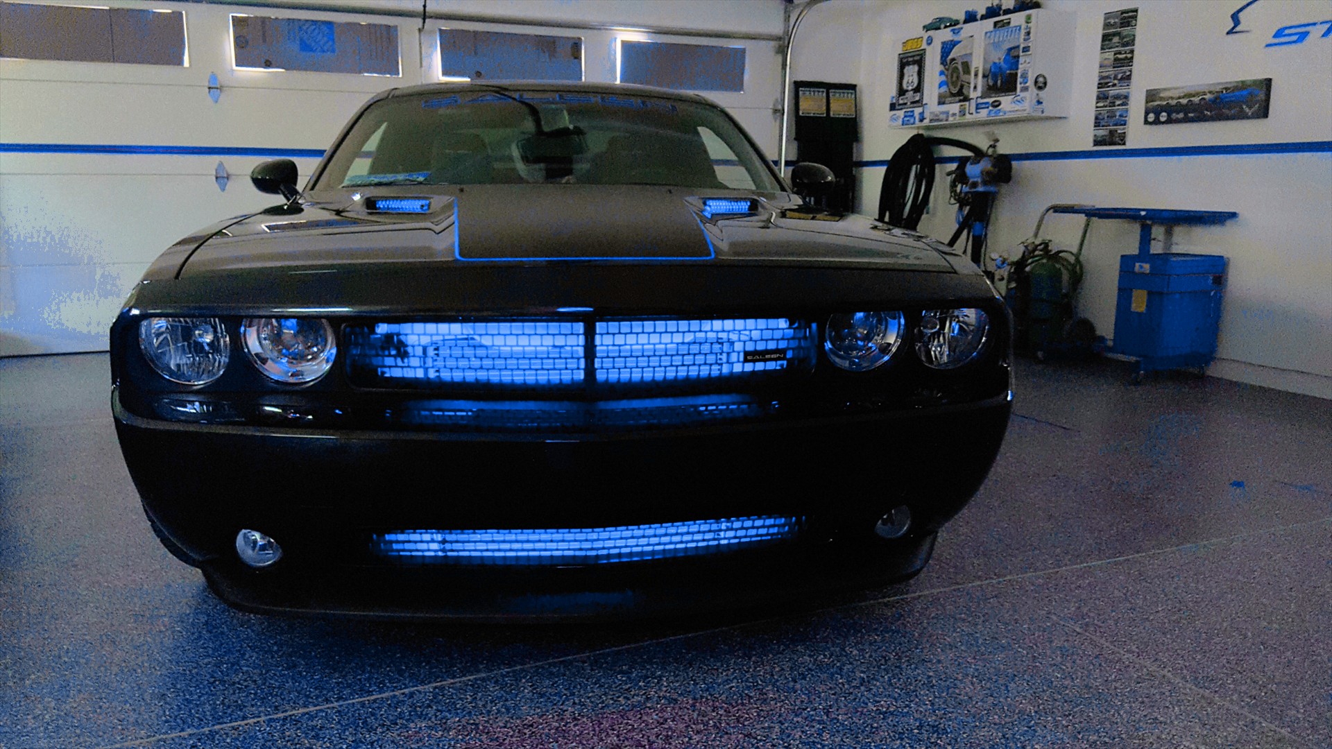 Dodge Challenger with Custom L.E.D. blue lighting